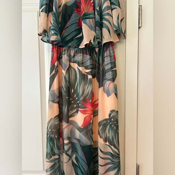 Show Me Your MuMu Hacienda Off the Shoulder Tropical Dress, Size Large - Picture 3 of 7